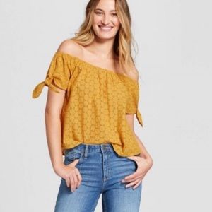 Yellow off the shoulder top